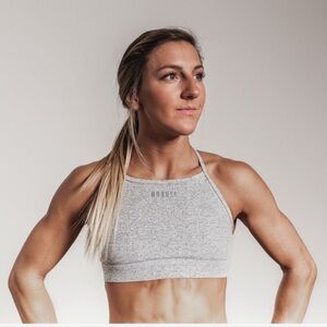 NOBULL Heather Gray High Neck Sports Bra Size Medium